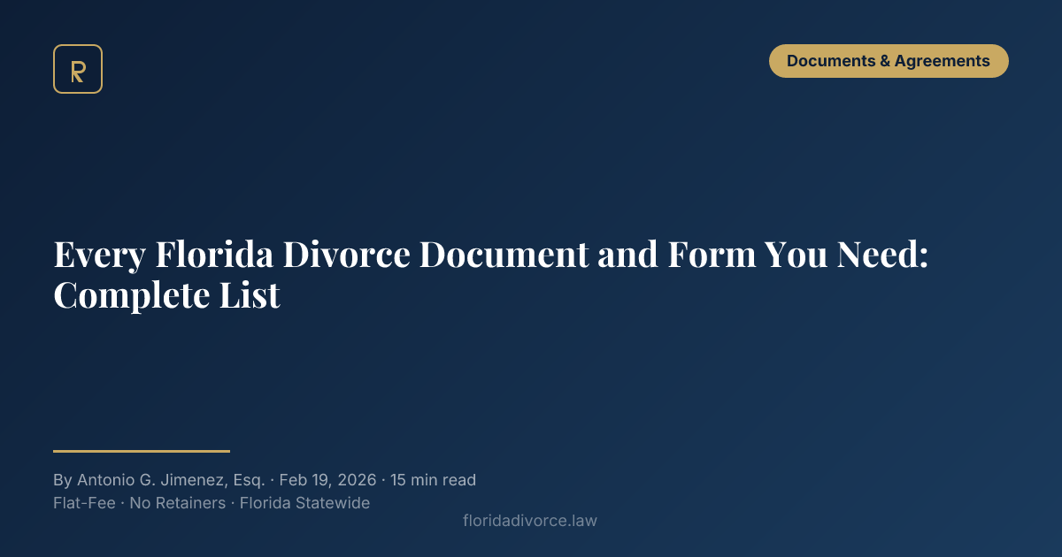 Every Florida Divorce Document and Form You Need: Complete List ...